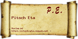 Pitsch Eta névjegykártya